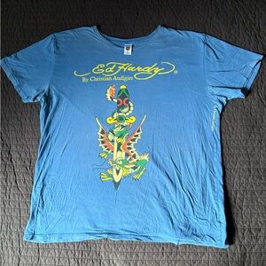 Ed Hardy by Christian Audigier Dragon Dagger Graphic Tee Size 2X Y2K Streetwear